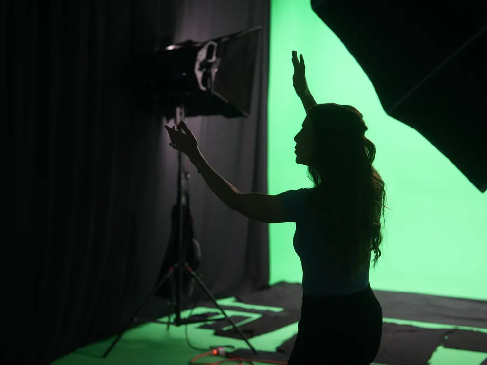 Silhouette on a green screen